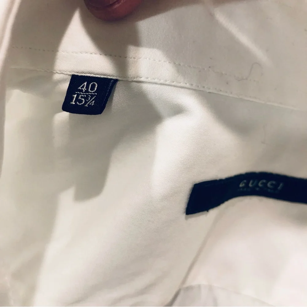 Gucci Men’s Boyfriend Button Down Dress Shirt White Size 40 15 1/2